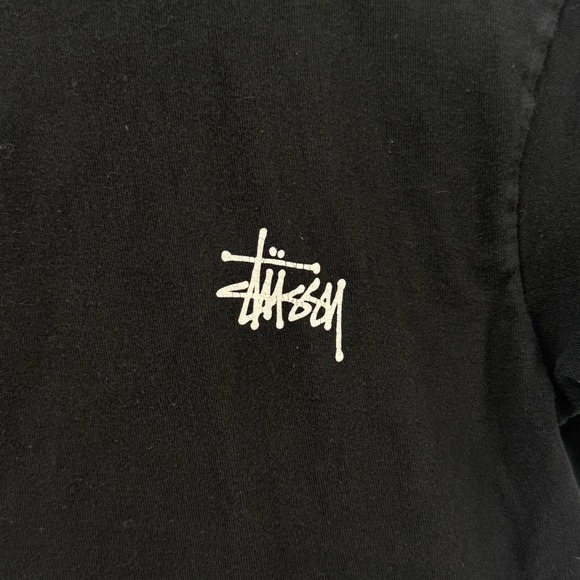 Stussy Basic Logo T-Shirt Black Small Mens Graphic Crewneck Short Sleeve Tee - Picture 2 of 9